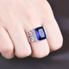 Sapphire square ring / adjustable opening