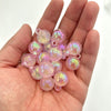 Ice crystal luminous gold powder drop beads - pink