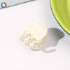 Frosted ponytail clip-3.5cm three-tooth milk white / qiyue factory direct sales