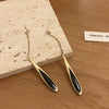 A pair of s925 silver needle long earrings / no specification