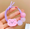 Bear transparent three-color bead hair tie