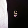 Single purple butterfly earring