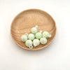 Hanging hole beads - smudged luminous - light green