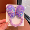 Purple butterfly hair tie