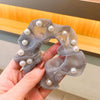 Gray 14 pearl large intestine hair ring