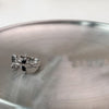 Silver thorn black diamond ring