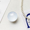 Crystal glass stand - round solid color - light blue / transparent bracket