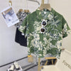 Floral green shirt / 90cm