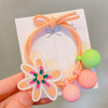 Orange flower three-bead hair tie