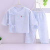 Blue striped cotton set / 52cm recommended 0-1 month