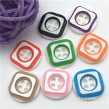 Factory direct sale color cartoon resin buttons children's baby candy color four-eye shirt two-color children's clothing buttons