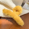 10# solid color plush grab clip-yellow