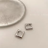 Silver square ear buckle/pc