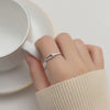 Barrel diamond openwork silver ring / us size 5