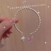 Purple butterfly pendant twist bracelet #sz140