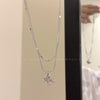 Strawberry crystal butterfly necklace (double layer)