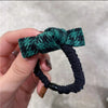 2# checkerboard bowknot hair tie-green