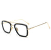 Gold frame black circle white film