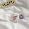 Earphone case - color bear - with purple circle / airpods 1st generation/2nd generation