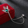 Silver emerald on chain