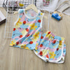 Vest set powder strawberry / 80cm