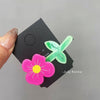 Pink flower hair clip