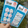 9223 six small white rabbits / one card six pack cherry mixed color