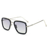 Silver frame black circle light gray