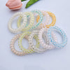 Frosted telephone cord hair tie-mixed color polka dots