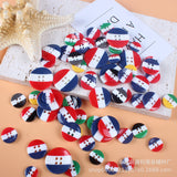 Factory direct supply red, white and blue three-color button resin shirt school uniform stripe DIY button baby baby children buckle