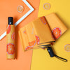 Automatic orange / black plastic umbrella