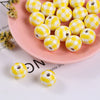 White + goose yellow grid / 16mm button