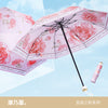 Three-fold reverse painted iron umbrella stand - carnation