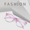 Transparent powder frame silver edge anti blue light lens