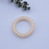 Frosted telephone cord hair tie-light orange polka dot