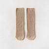 Double needle straight socks - light coffee / no heel (one size fits all)
