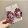 2# double-layer sequined bow tie hairpin-bean paste color