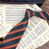 Green orange striped tie hand type *8cm