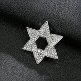 European and American majestic diamond-filled six-pointed star men's brooch, brooch, pin, women's suit, accessories, badge