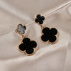 Up and down four leaf clover black