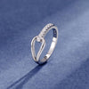 Long bar diamond drop ring silver / number 5