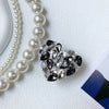 Transparent bracket-full of diamond love-black and white