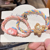 B girl bear braided rope pair