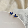 Azure heart stud earrings