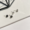 Rhombus silver stud earrings