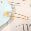 Alloy oil drop u-shaped hairpin-wavy yellow / qiyue factory direct sales