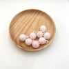 Hanging hole beads - smudged luminous - light pink