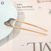 Alloy drip oil u-shaped hairpin-wavy gray / qiyue factory direct sales