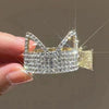 Cat rhinestone gold