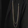 Gold double diamond big brooch